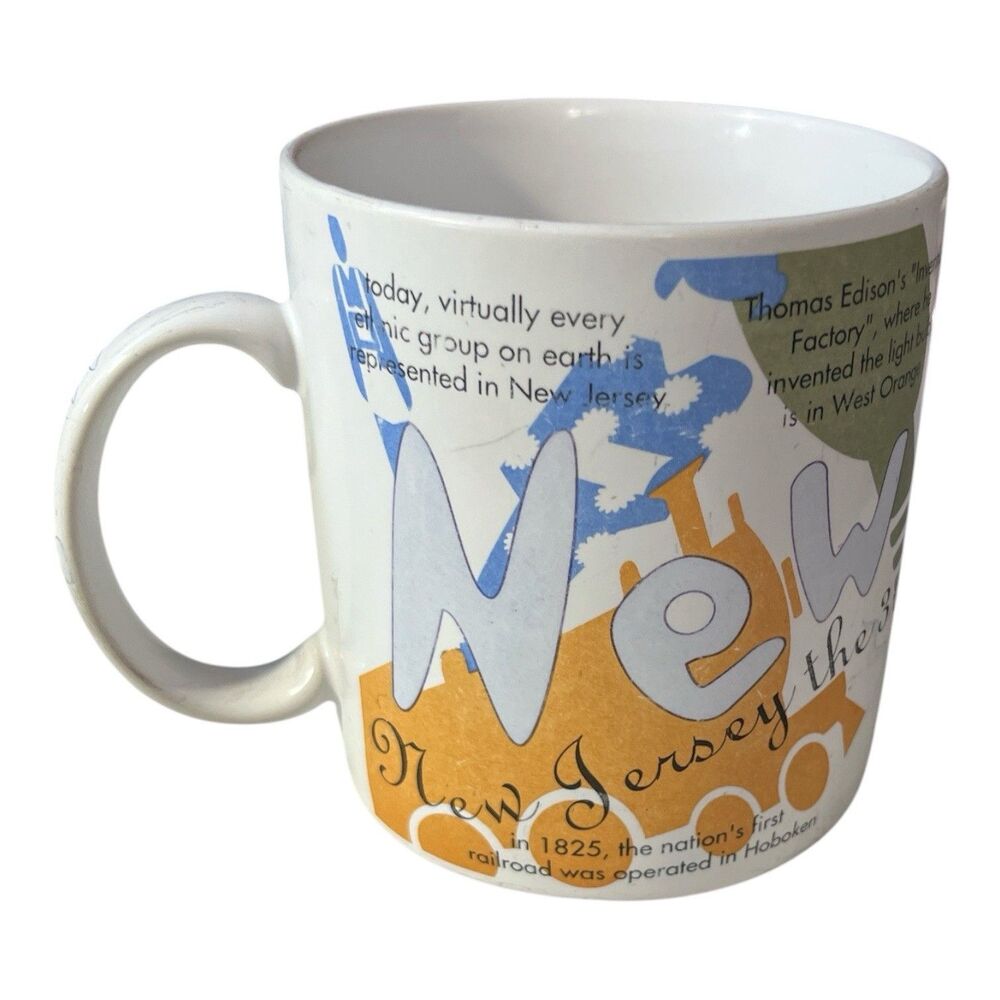 Vintage Starbucks New Jersey Coffee Mug States Of Bean 1997 20 oz